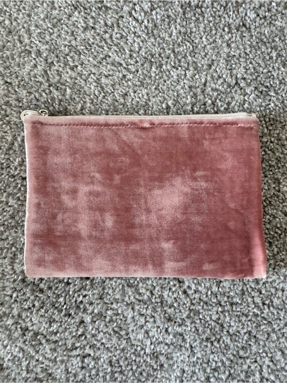 Plush Velvet Zip Pouch - Dusty Rose